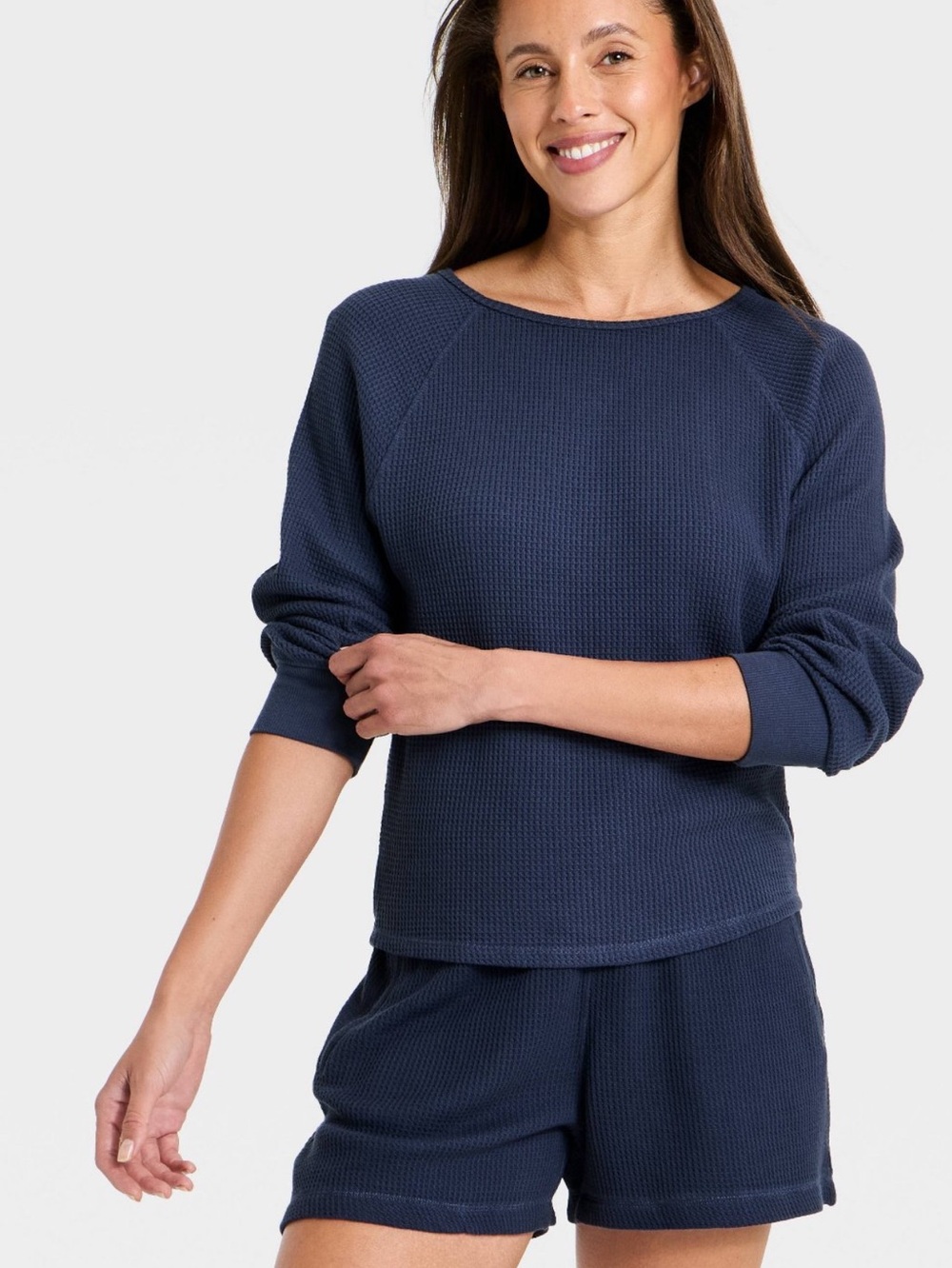 Universal Thread 🆕 waffle knit long sleeve top & pull on Shorts, relaxed fit, M